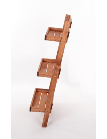 Wielopoziomowe kwietniki - Drewniana drabinka opierana o ścianę stojak regał na rośliny 115x77cm EKO - product 20