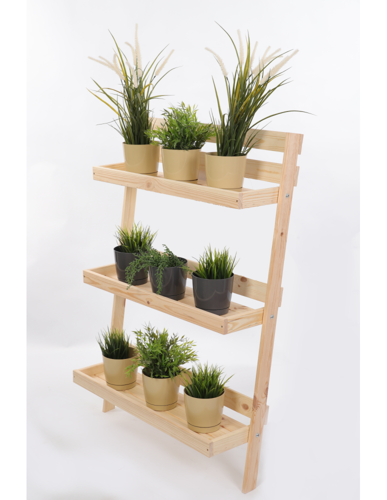 Wielopoziomowe kwietniki - Drewniany kwietnik opierany o ścianę stojak regał składany 115x77cm EKO - product b2b.wamar.biz 17