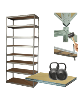 Regał metalowy ocynkowany HELIOS 270x90x45cm 8Px275kg .:.