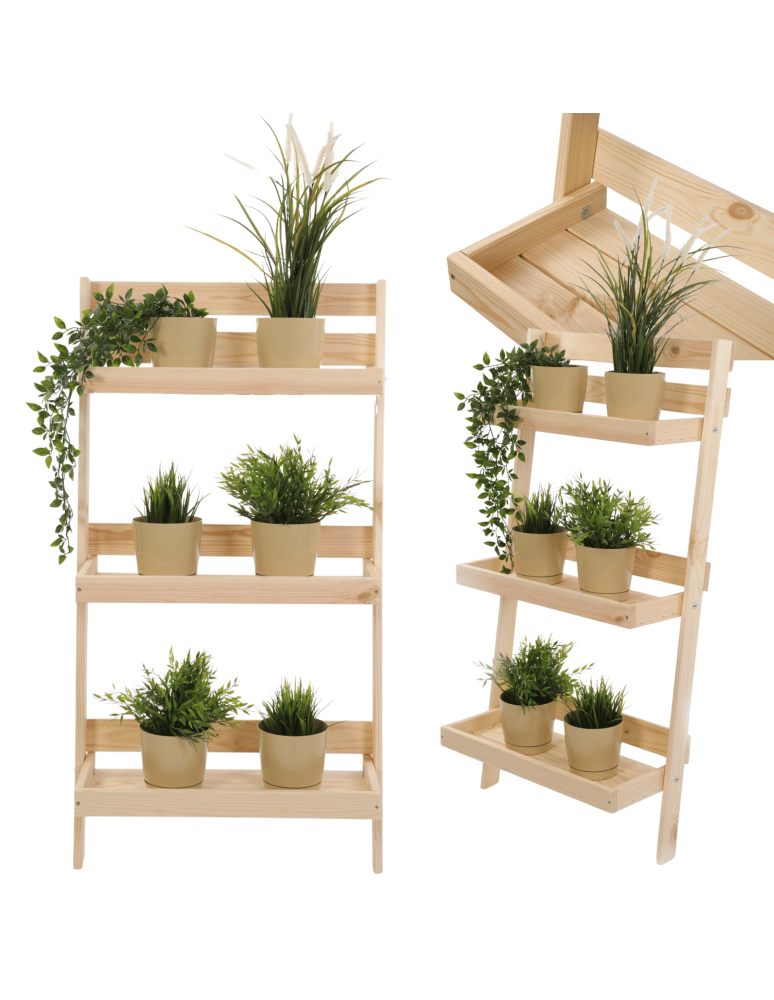 Wielopoziomowe kwietniki - Kwietnik drewniany opierany o ścianę stojak regał na rośliny 115x57cm EKO - product b2b.wamar.biz 16