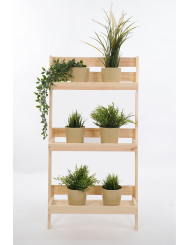 Wielopoziomowe kwietniki - Kwietnik drewniany opierany o ścianę stojak regał na rośliny 115x57cm EKO - product 18