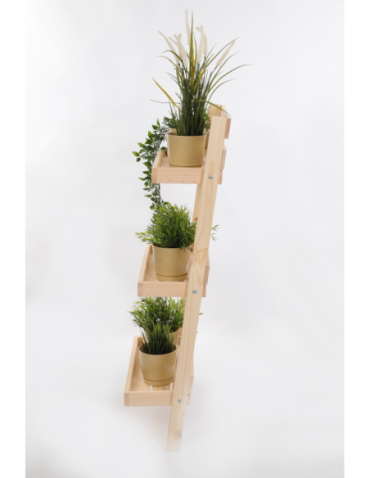 Wielopoziomowe kwietniki - Kwietnik drewniany opierany o ścianę stojak regał na rośliny 115x57cm EKO - product 19