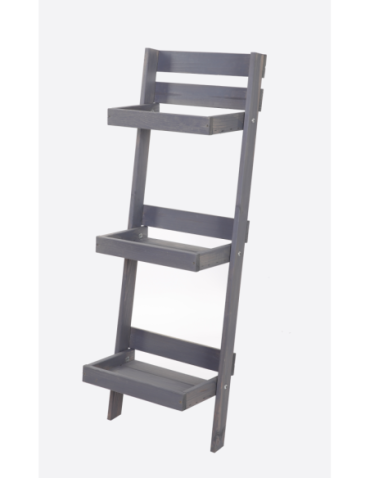 Wielopoziomowe kwietniki - Drewniana drabinka opierana o ścianę stojak regał na rośliny 115x37cm EKO - product 18