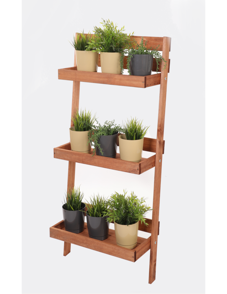 Wielopoziomowe kwietniki - Drewniany kwietnik opierany o ścianę stojak regał na rośliny 115x37cm EKO - product b2b.wamar.biz 17