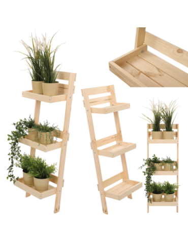 Wielopoziomowe kwietniki - Drewniany kwietnik opierany o ścianę stojak regał na rośliny 115x37cm EKO - product 20