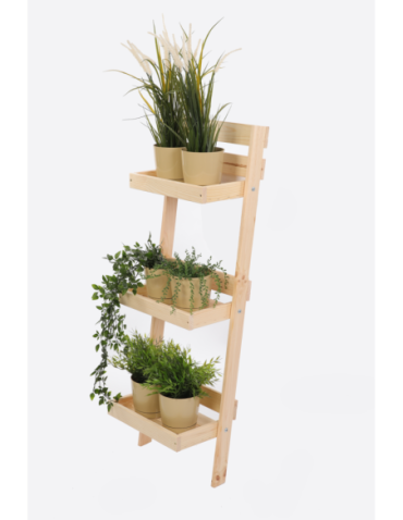 Wielopoziomowe kwietniki - Drewniany kwietnik opierany o ścianę stojak regał na rośliny 115x37cm EKO - product 21