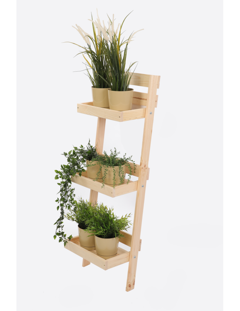 Wielopoziomowe kwietniki - Drewniany kwietnik opierany o ścianę stojak regał na rośliny 115x37cm EKO - product b2b.wamar.biz 21