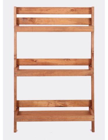 Wielopoziomowe kwietniki - Drewniana drabinka opierana o ścianę stojak regał na rośliny 115x77cm EKO - product 34
