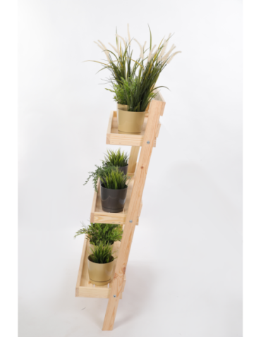 Wielopoziomowe kwietniki - Drewniany kwietnik opierany o ścianę stojak regał składany 115x77cm EKO - product 34