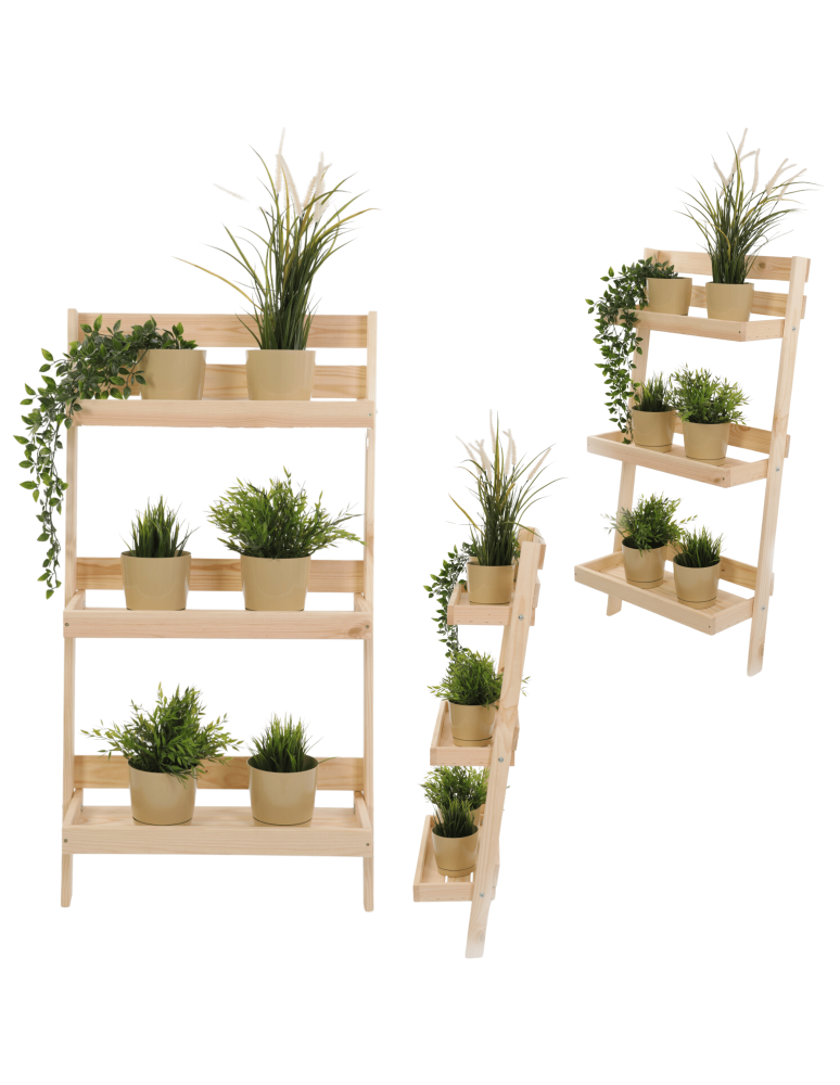 Wielopoziomowe kwietniki - Kwietnik drewniany opierany o ścianę stojak regał na rośliny 115x57cm EKO - product b2b.wamar.biz 31