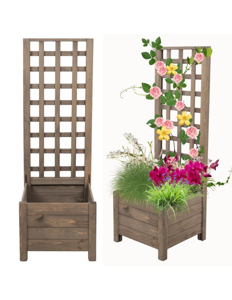Duże donice ogrodowe- pergole - Drewniana pergola ogrodowa doniczka skrzynka na kwiaty 116x40x40 na nogach - product b2b.wamar.biz 1