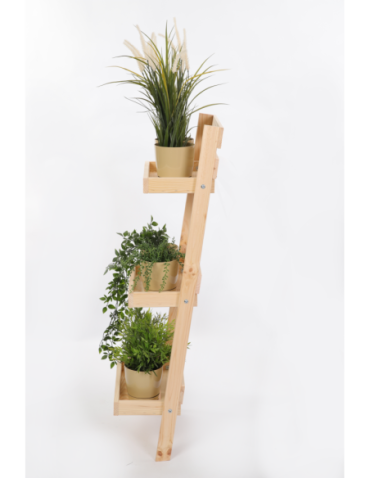 Wielopoziomowe kwietniki - Drewniany kwietnik opierany o ścianę stojak regał na rośliny 115x37cm EKO - product 37
