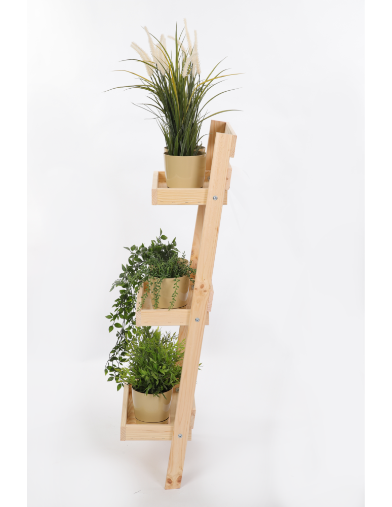 Wielopoziomowe kwietniki - Drewniany kwietnik opierany o ścianę stojak regał na rośliny 115x37cm EKO - product b2b.wamar.biz 37