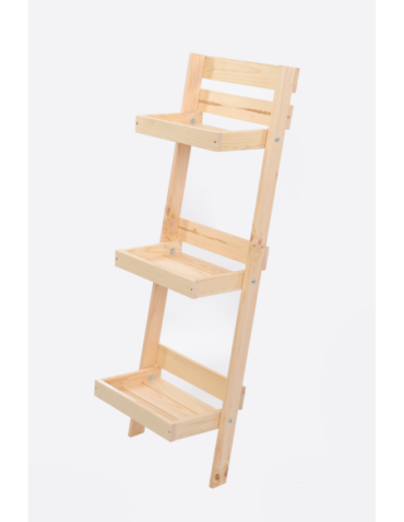 Wielopoziomowe kwietniki - Drewniany kwietnik opierany o ścianę stojak regał na rośliny 115x37cm EKO - product 39