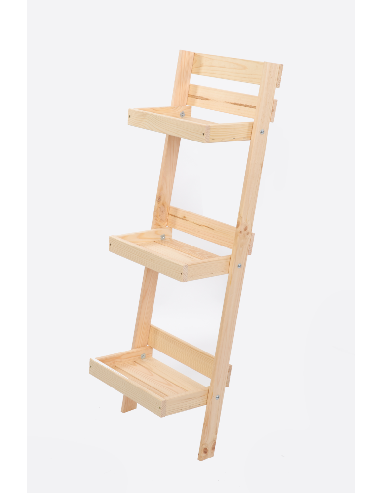 Wielopoziomowe kwietniki - Drewniany kwietnik opierany o ścianę stojak regał na rośliny 115x37cm EKO - product b2b.wamar.biz 39