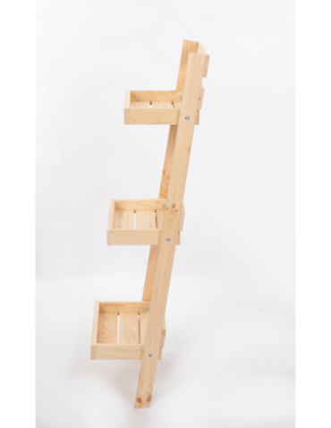 Wielopoziomowe kwietniki - Drewniany kwietnik opierany o ścianę stojak regał na rośliny 115x37cm EKO - product 40