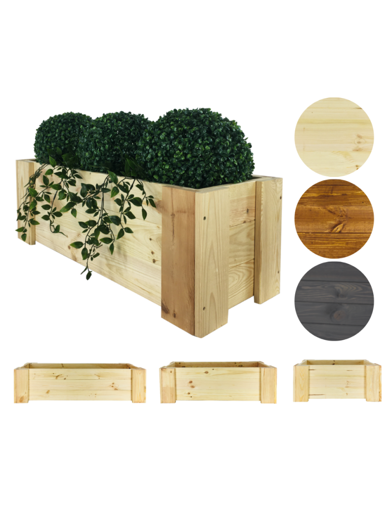 Grządki i Warzywniaki - Drewniana skrzynia balkonowa RDF /szer. 80cm/ Naturalna - product b2b.wamar.biz 1