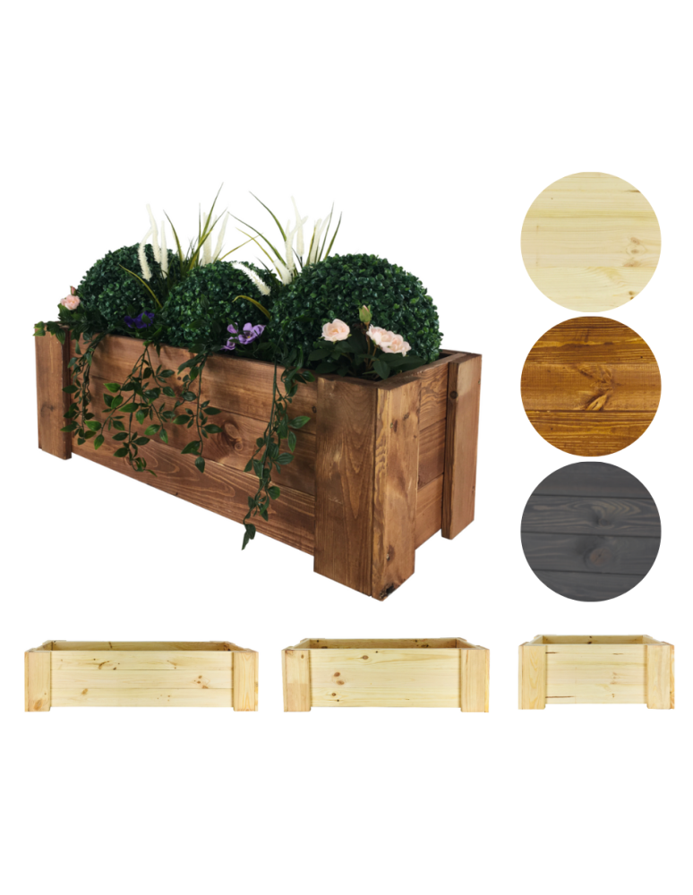 Grządki i Warzywniaki - Drewniana skrzynia balkonowa RDF /szer. 80cm/ Brązowa - product b2b.wamar.biz 1