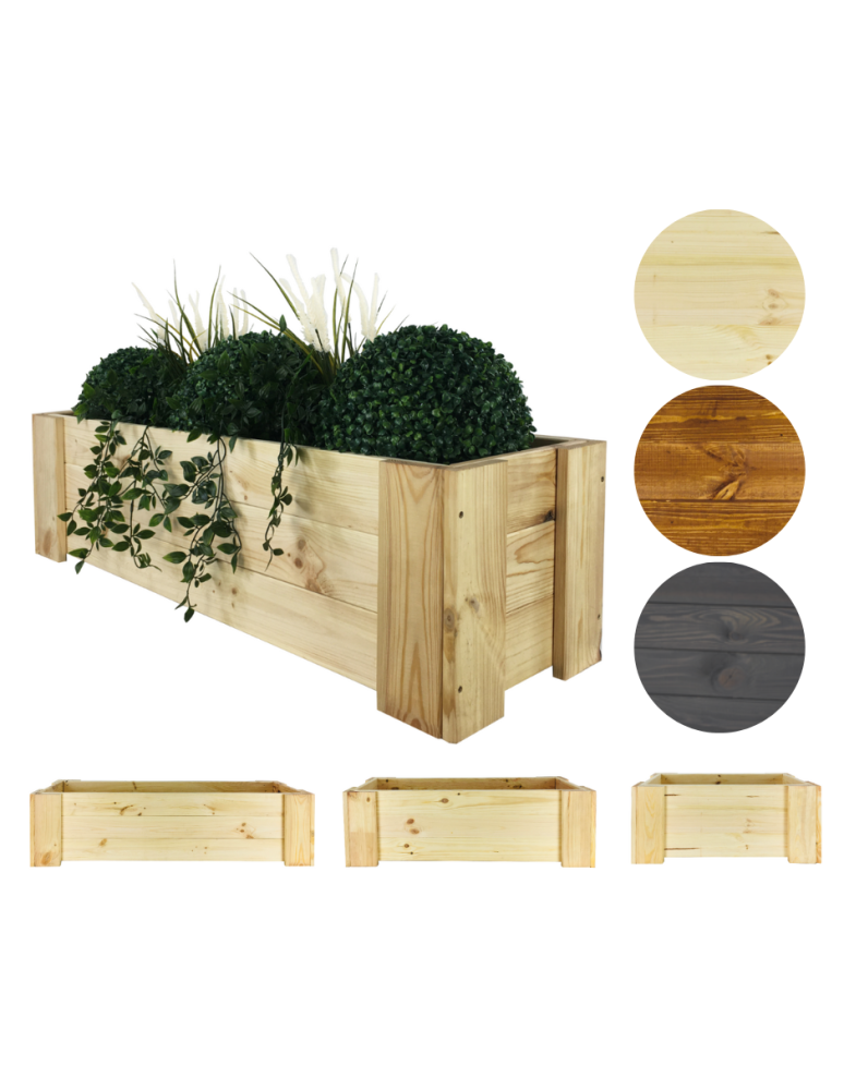 Grządki i Warzywniaki - Drewniana skrzynia balkonowa RDF /szer. 100cm/ Naturalna - produkt b2b.wamar.biz 1