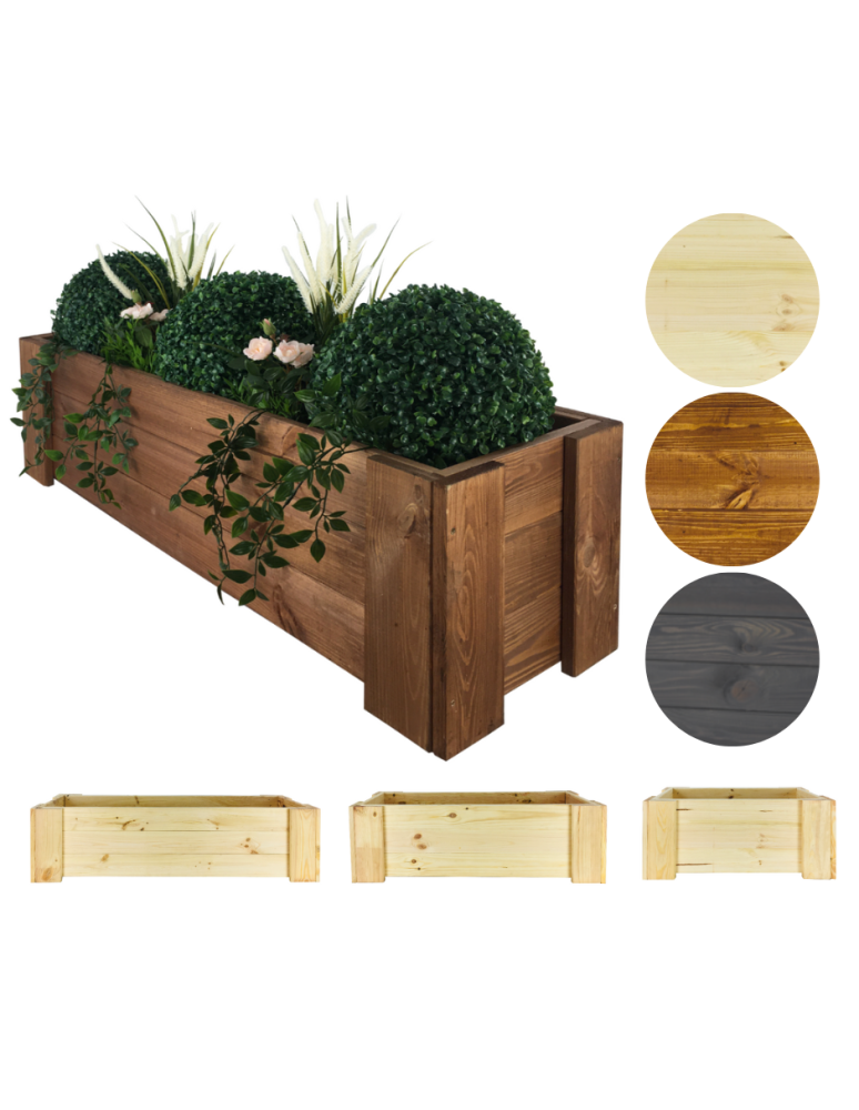 Grządki i Warzywniaki - Drewniana skrzynia balkonowa RDF /szer. 100cm/ Brązowa - product b2b.wamar.biz 1