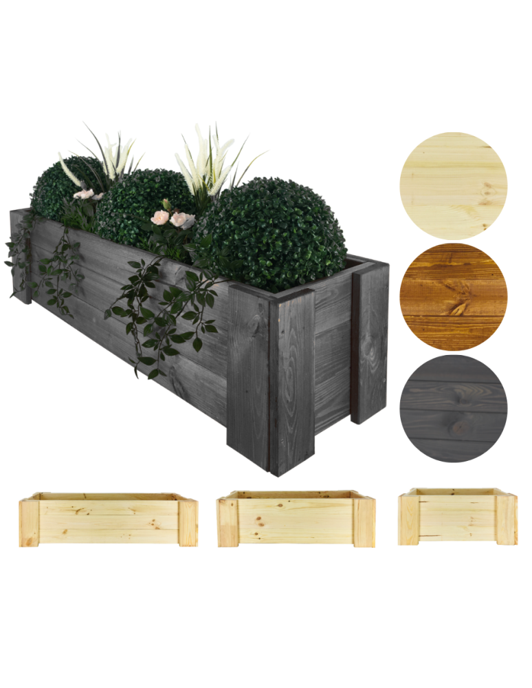Grządki i Warzywniaki - Drewniana skrzynia balkonowa RDF /szer. 100cm/ Szara - product b2b.wamar.biz 1