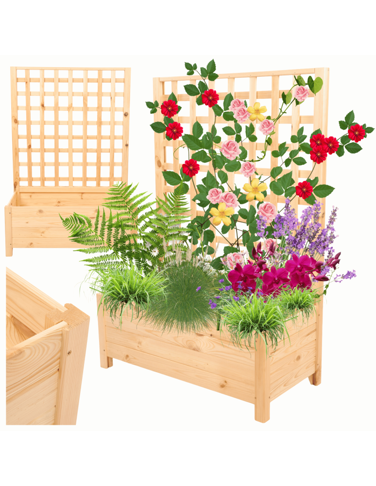 Duże donice ogrodowe- pergole - Drewniana pergola ogrodowa doniczka skrzynka na kwiaty 116x80x40 na nogach - produkt b2b.wamar.biz 1