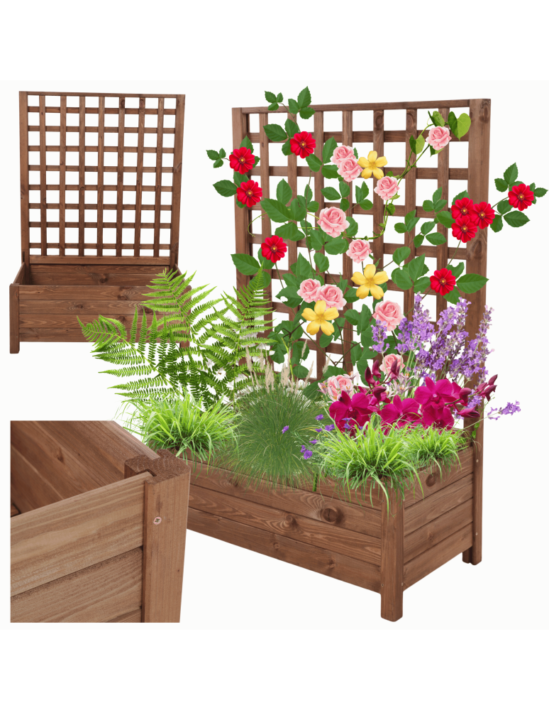 Duże donice ogrodowe- pergole - Drewniana pergola ogrodowa doniczka skrzynka na kwiaty 116x80x40 na nogach - product b2b.wamar.biz 1