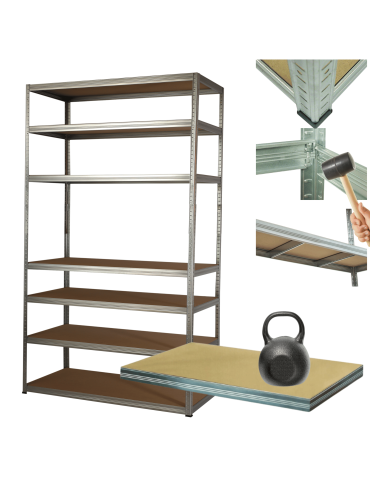 Regał metalowy ocynkowany HELIOS 270x180x30cm 7Px175kg .:.