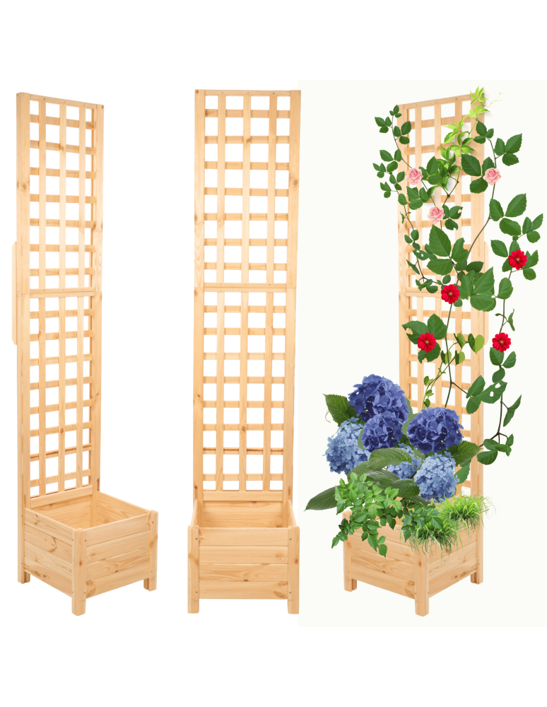 Duże donice ogrodowe- pergole - Pergola drewniana wysoka doniczka skrzynka na kwiaty 190x40x40 na nogach - product b2b.wamar.biz 1