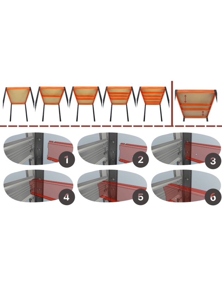 Regały z metalu kolorowe - Regał metalowy HELIOS 180x100x30cm 4Px175kg - produkt b2b.wamar.biz 14
