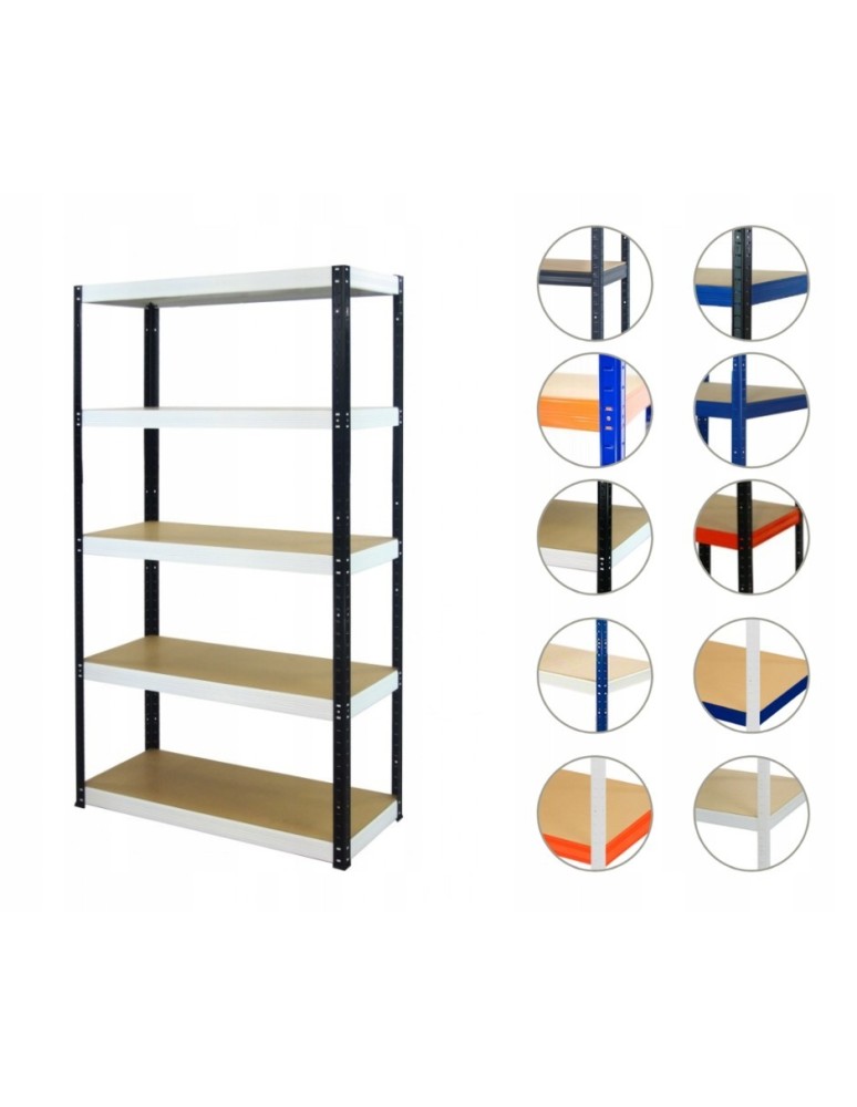 Magazynowe regały metalowe - Regał metalowy HELIOS HBW 180x100x60 5x175kg - product b2b.wamar.biz 1