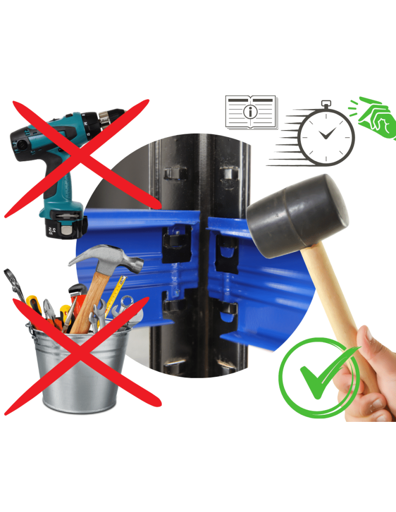 Regały z metalu kolorowe - Regał metalowy HELIOS 180x110x45cm 4Px275kg - product b2b.wamar.biz 7