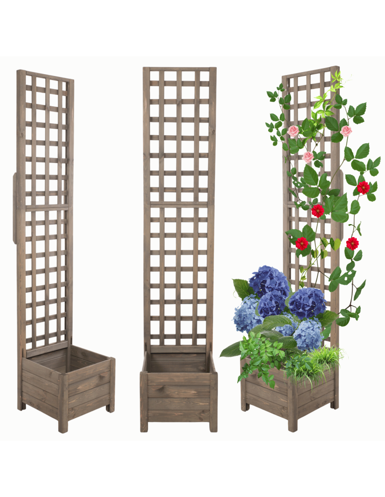 Duże donice ogrodowe- pergole - Pergola drewniana wysoka doniczka skrzynka na kwiaty 190x40x40 na nogach - product b2b.wamar.biz 1
