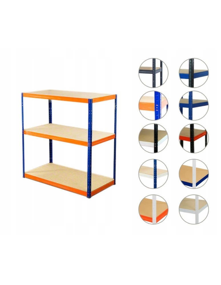 Magazynowe regały metalowe - Regał metalowy HELIOS HNO 90x150x60 3x175kg - product b2b.wamar.biz 1