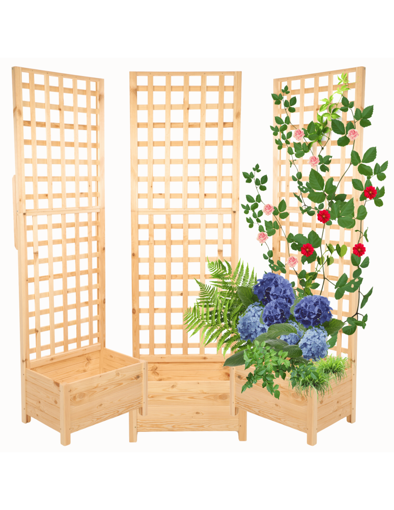 Duże donice ogrodowe- pergole - Pergola drewniana wysoka doniczka skrzynka na kwiaty 190x60x40 na nogach - product b2b.wamar.biz 1