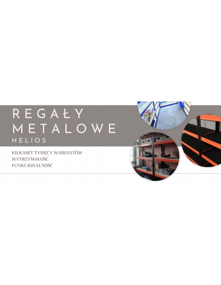 Magazynowe regały metalowe - Regał metalowy HELIOS HNW 90x120x35 3x175kg - product b2b.wamar.biz 2