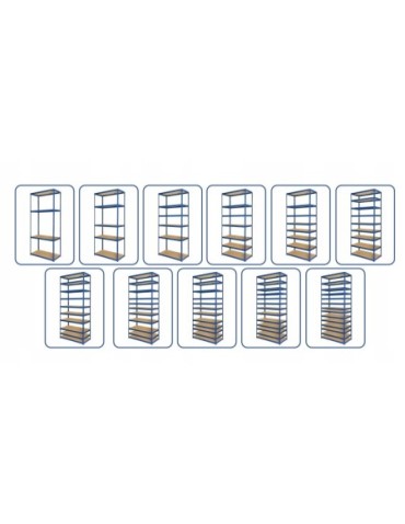 Magazynowe regały metalowe - Regał metalowy HELIOS HNW 90x120x35 3x175kg - product 9