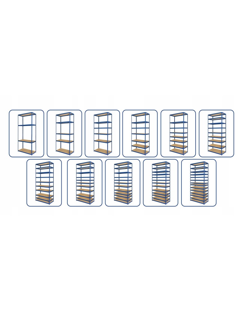 Magazynowe regały metalowe - Regał metalowy HELIOS HNW 90x120x35 3x175kg - product b2b.wamar.biz 9