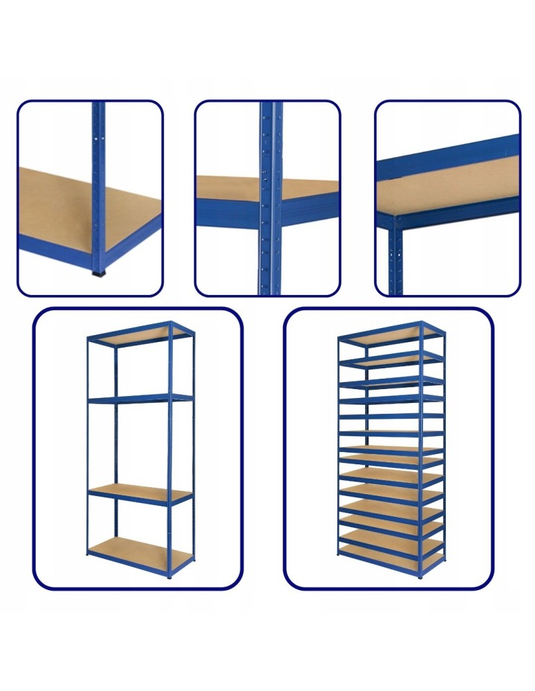 Magazynowe regały metalowe - Regał metalowy HELIOS HNW 90x120x35 3x175kg - product b2b.wamar.biz 30