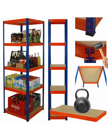 Regał metalowy HELIOS 196x45x45cm 5Px175kg .:.