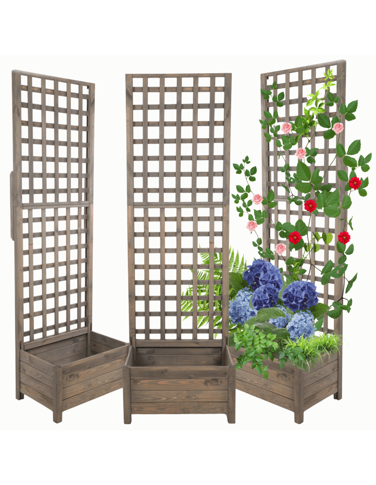 Duże donice ogrodowe- pergole - Pergola drewniana wysoka doniczka skrzynka na kwiaty 190x60x40 na nogach - product b2b.wamar.biz 1