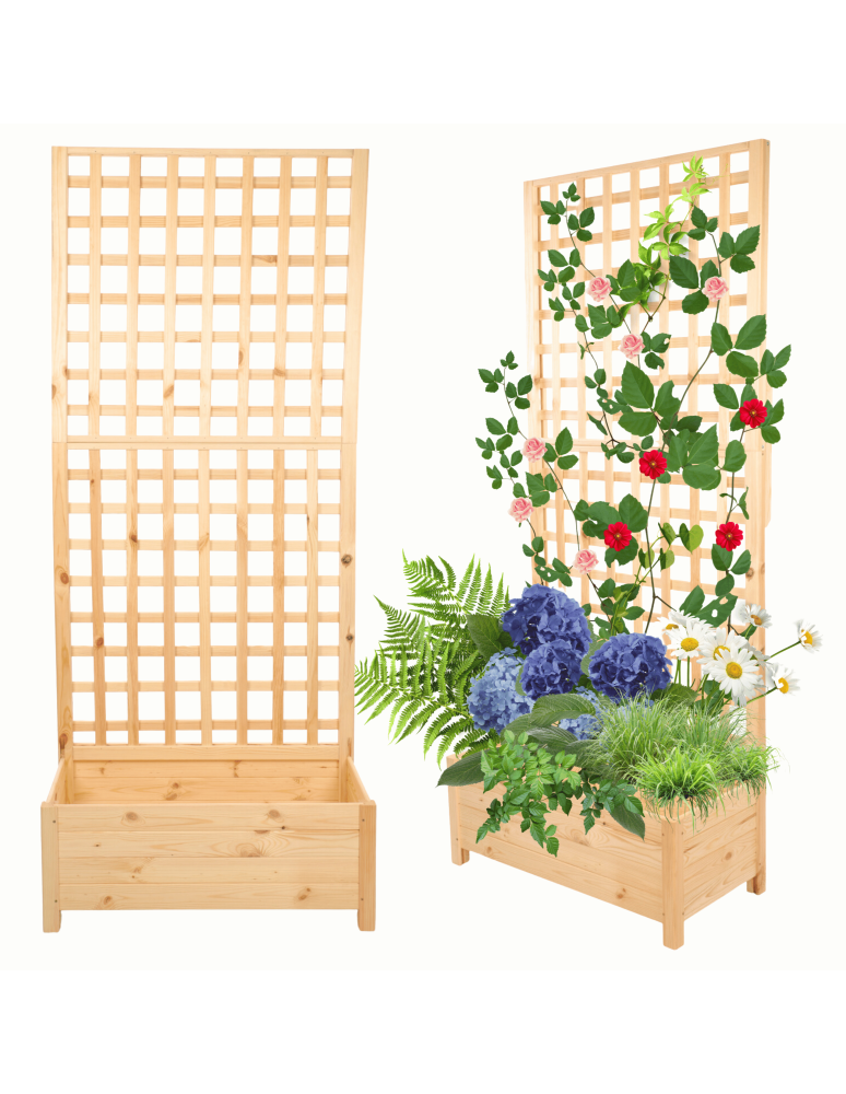 Duże donice ogrodowe- pergole - Pergola drewniana wysoka doniczka skrzynka na kwiaty 190x80x40 na nogach - product b2b.wamar.biz 1