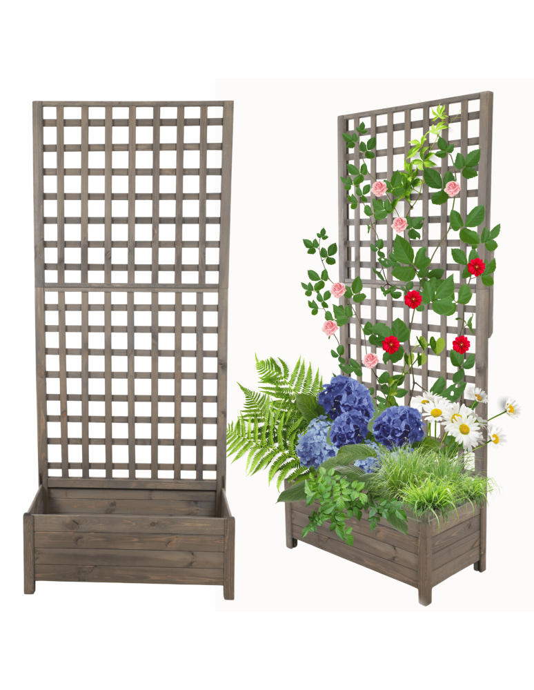 Duże donice ogrodowe- pergole - Pergola drewniana wysoka doniczka skrzynka na kwiaty 190x80x40 EKO - product b2b.wamar.biz 1
