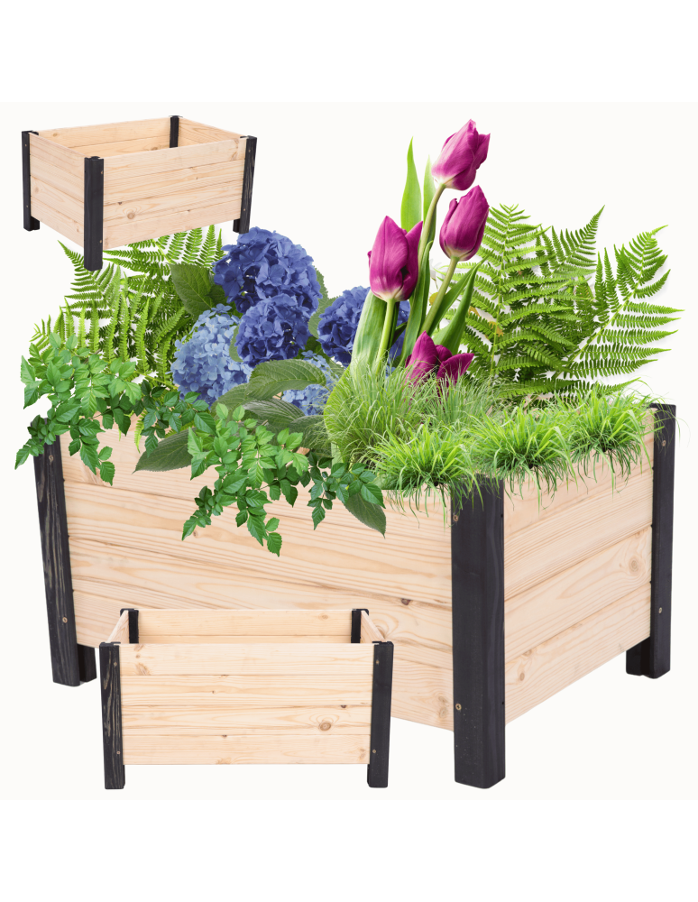 Duże donice ogrodowe- pergole - Drewniana donica ogrodowa doniczka skrzynka na kwiaty 31x60x40 na nogach - product b2b.wamar.biz 1