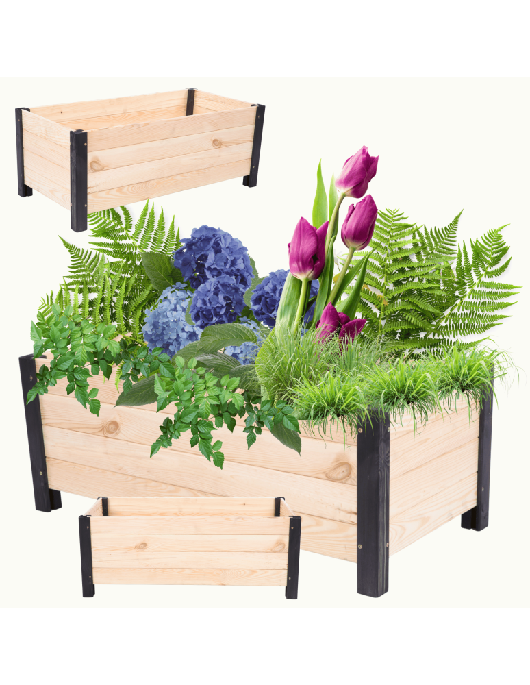 Duże donice ogrodowe- pergole - Drewniana donica ogrodowa doniczka skrzynka na kwiaty 31x80x40 na nogach - product b2b.wamar.biz 1
