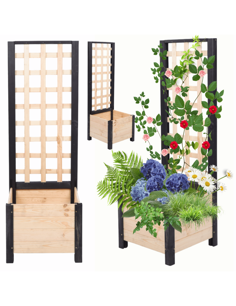 Duże donice ogrodowe- pergole - Drewniana pergola ogrodowa doniczka skrzynka na kwiaty 116x40x40 na nogach - product b2b.wamar.biz 1