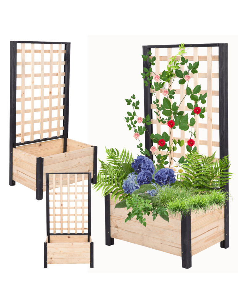 Duże donice ogrodowe- pergole - Drewniana pergola ogrodowa doniczka skrzynka na kwiaty 116x60x40 na nogach - product b2b.wamar.biz 1