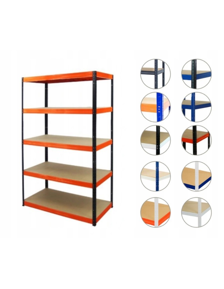 Magazynowe regały metalowe - Regał metalowy HELIOS HBO 196x150x35 5x275kg - product b2b.wamar.biz 1