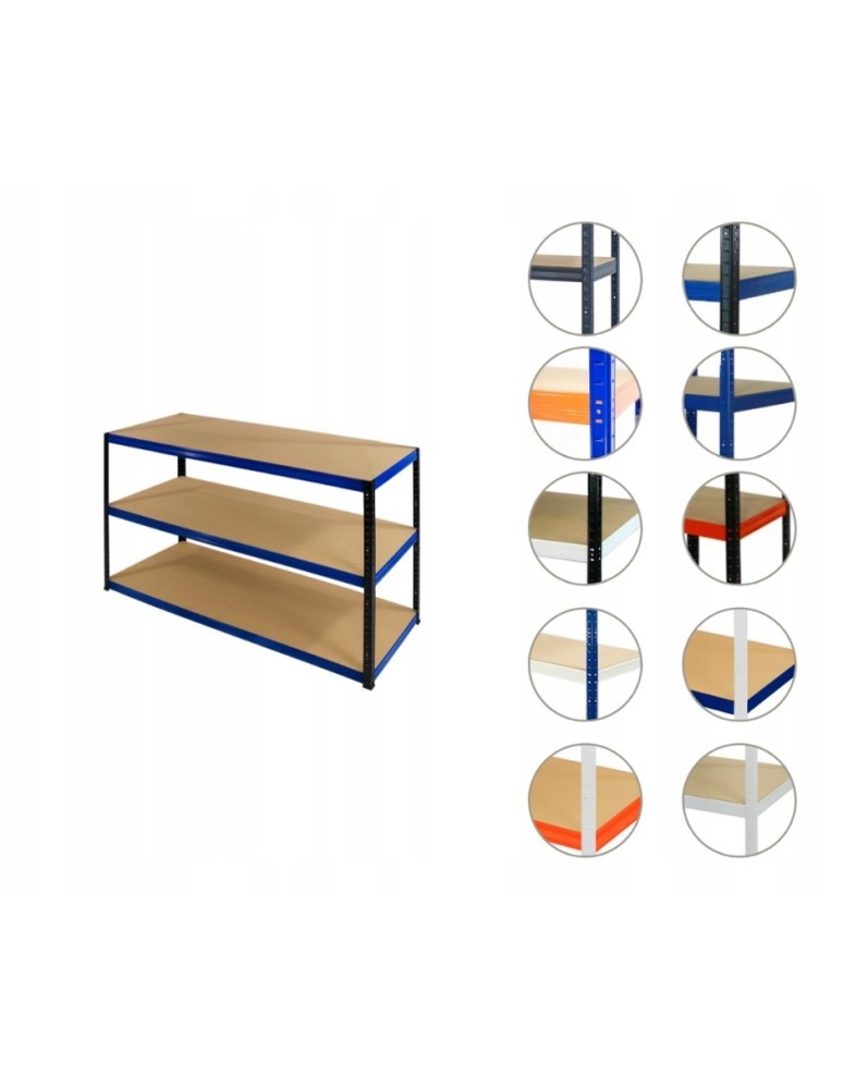 Magazynowe regały metalowe - Regał metalowy HELIOS HBN 90x180x30 3x275kg - product b2b.wamar.biz 1
