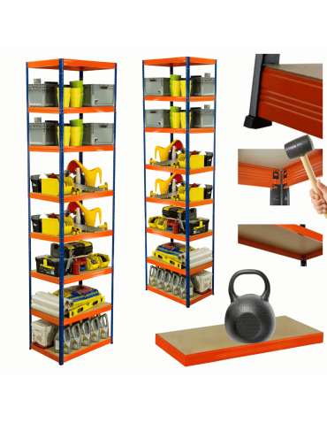 Regał metalowy HELIOS 270x30x30cm 8Px175kg .:.